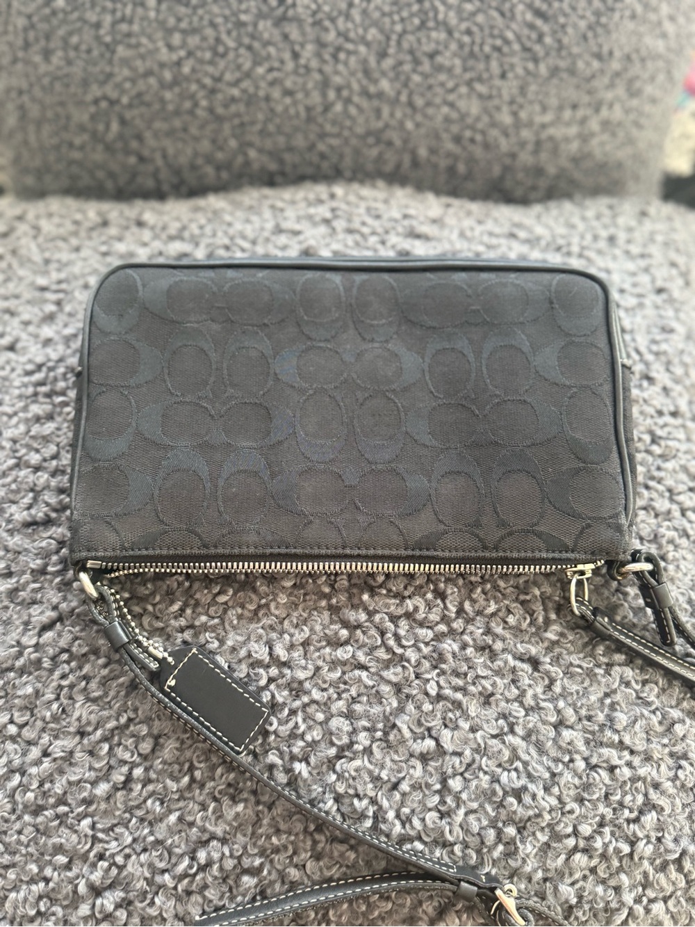 Coach Black Signature Canvas Wristlet - Picture 9 of 13